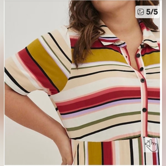 Torrid Colorful Striped Midi Skater Dress 👗 W/ Pockets 😉 Size 2X - Picture 3 of 12